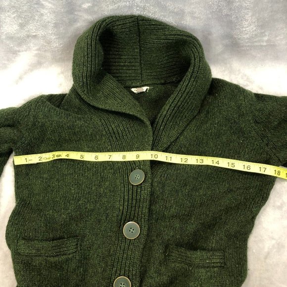 Vintage Fossil Women Sz M Wool Blend Bulky Long Sleeve Large Button Green Collar - Picture 12 of 12
